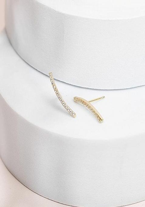 White Push Back Copper Earrings For Women