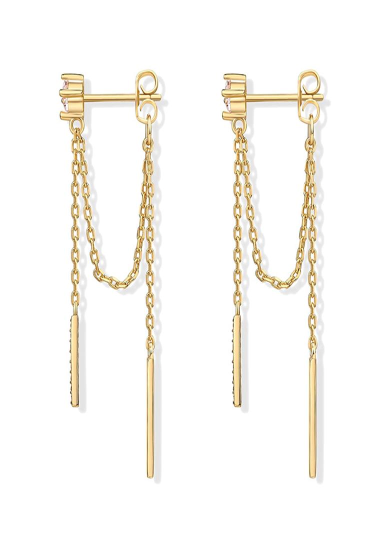 Gold Push Back Copper Earrings For Women - Indya