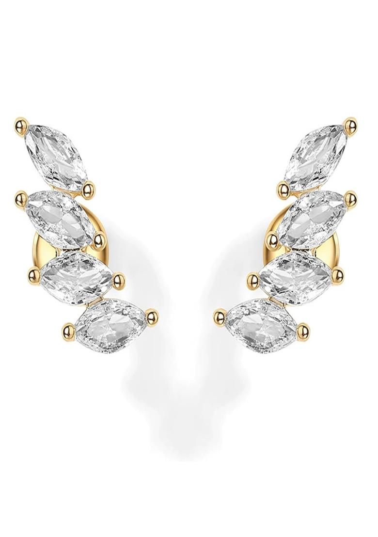 White Screw Back Copper Earrings For Women - Indya