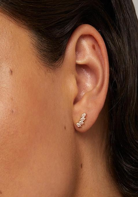 White Screw Back Copper Earrings For Women