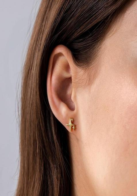 Gold Screw Back Copper Earrings For Women