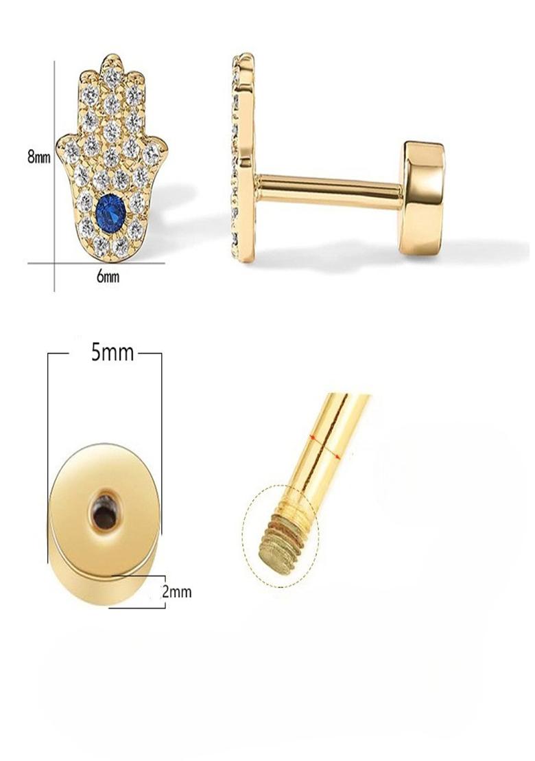 White Screw Back Copper Earrings For Women - Indya