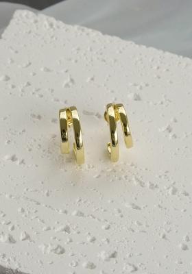 Gold Push Back Copper Earrings For Women