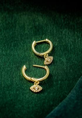 Gold Hinged Copper Earrings For Women