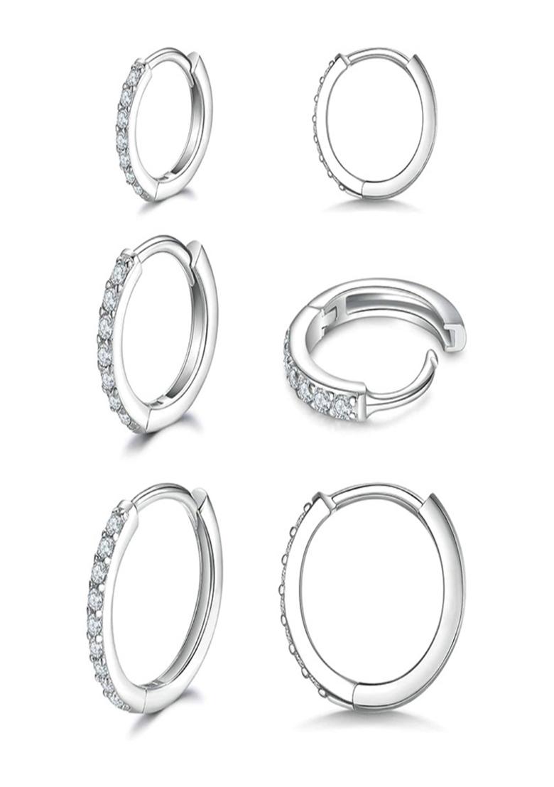 Silver Hinged Copper Earrings For Women - Indya