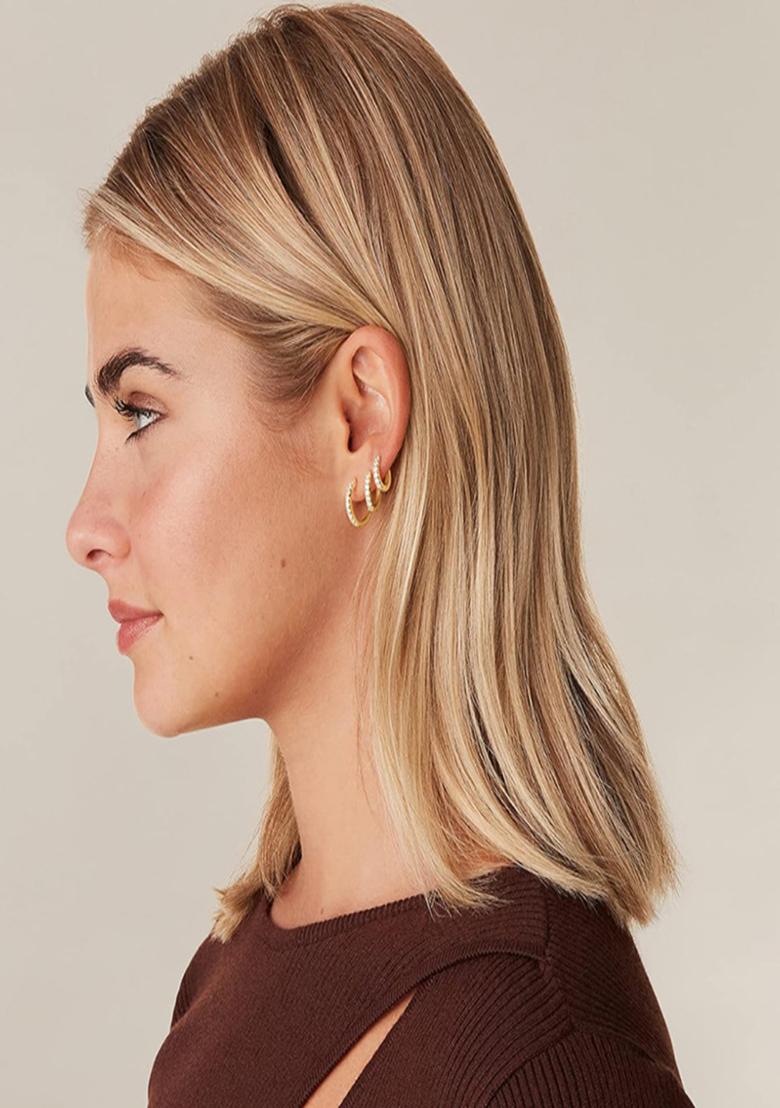 Gold Hinged Copper Earrings For Women - Indya