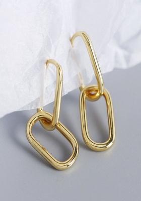 Gold Hinged Copper Earrings For Women