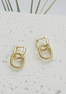 Gold Hinged Copper Earrings For Women