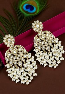 Gold Post Back Alloy Earrings