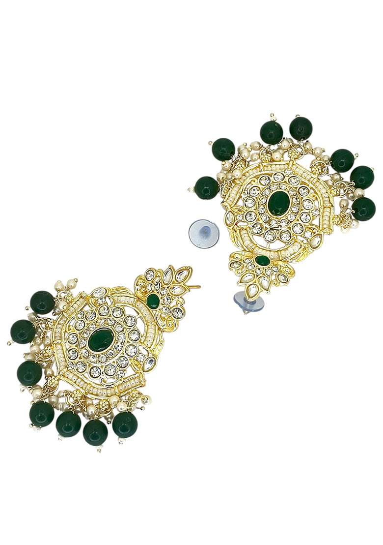 Gold Post Back Alloy Earrings - Indya