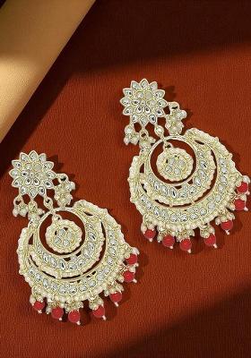 Gold Post Back Alloy Earrings