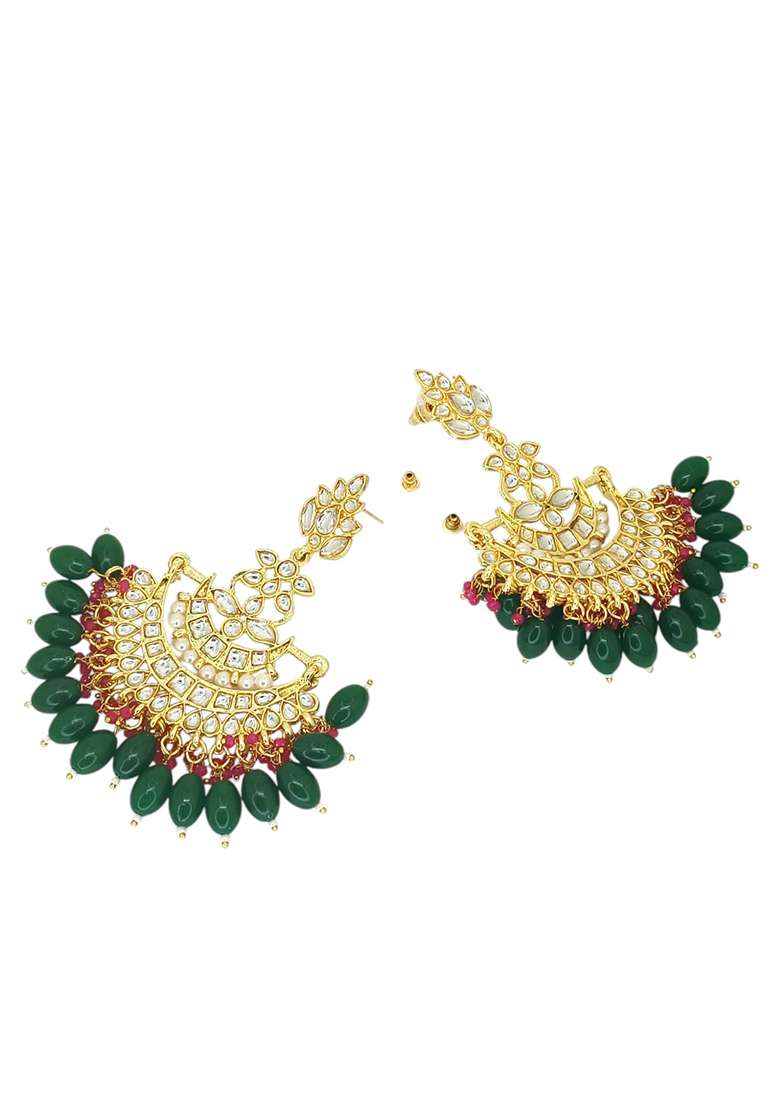 Gold Post Back Alloy Earrings - Indya