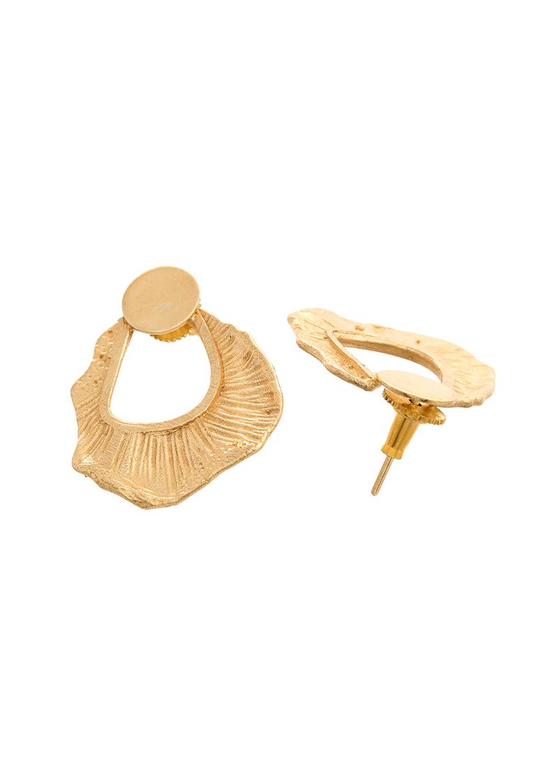 Gold Plated Anti Tarnished Designer Studs Earrings - Indya