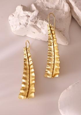 Gold Plated Anti Tarnished Elegent Designer Drop Earrings