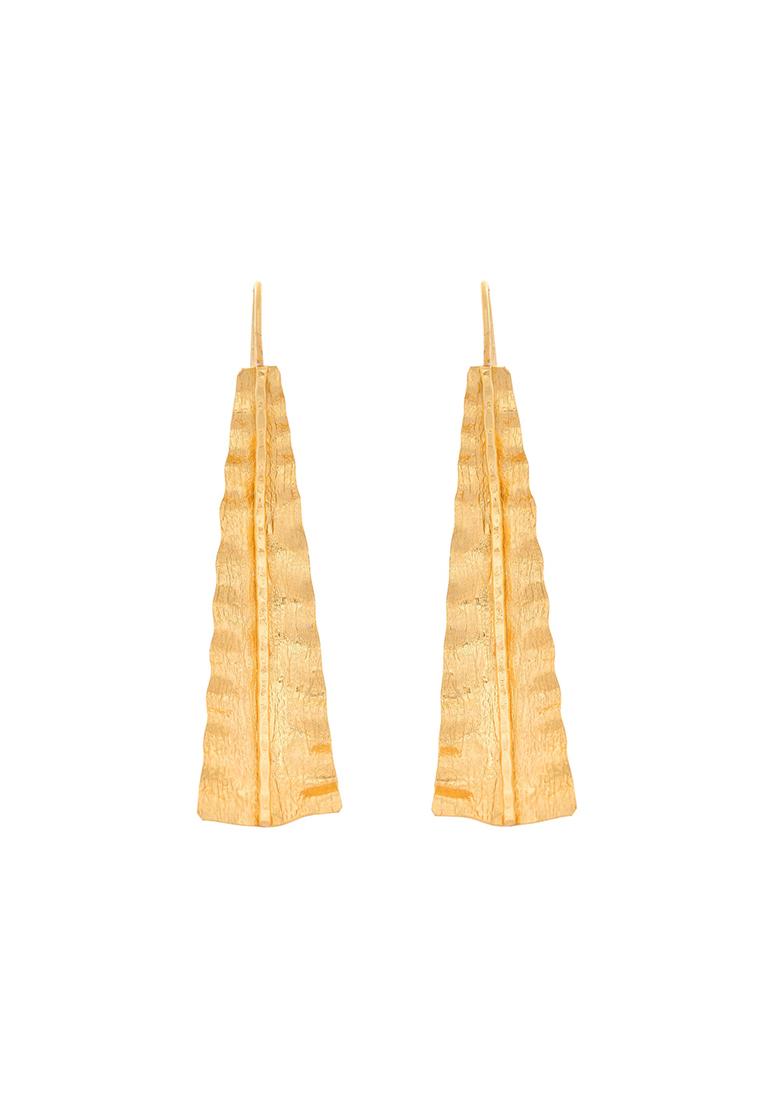 Gold Plated Anti Tarnished Elegent Designer Drop Earrings - Indya