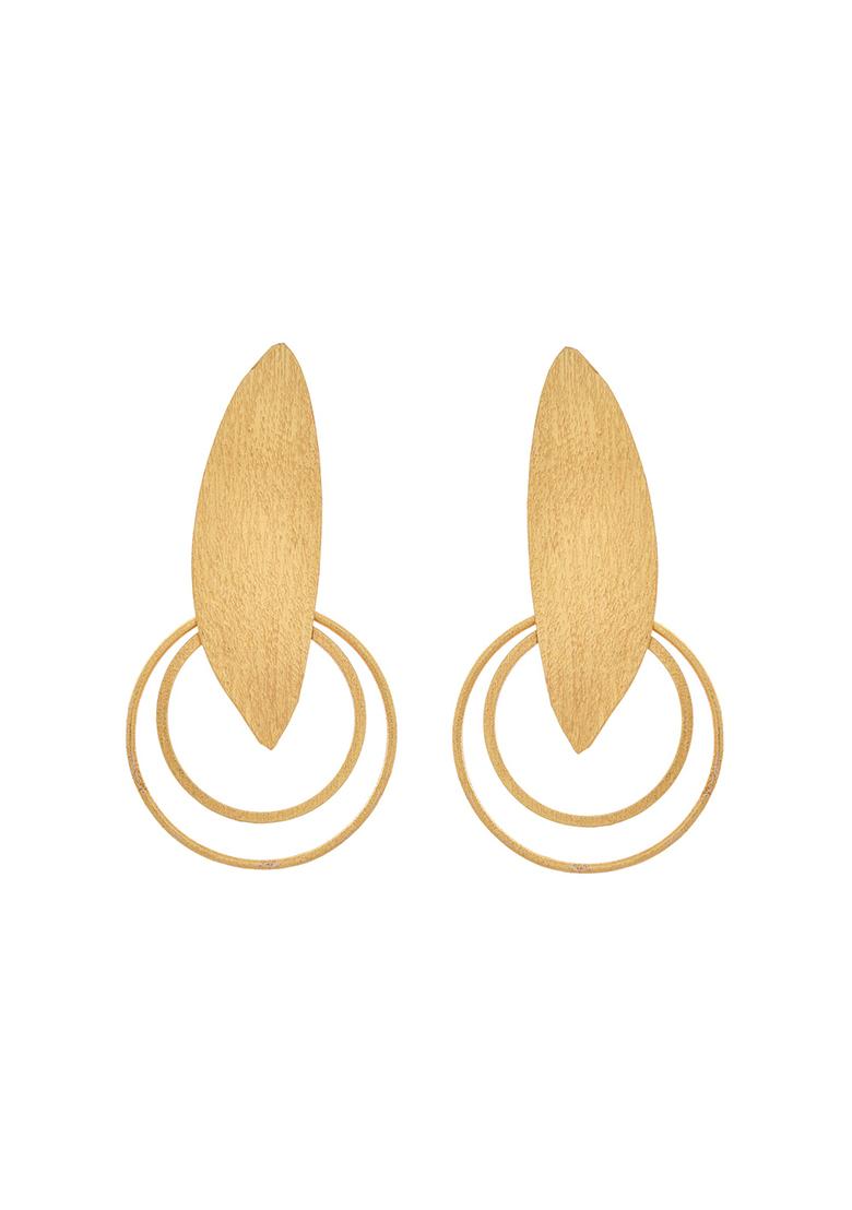 Gold Plated Stainless Steel Designer Anti Tarnished Earrings - Indya