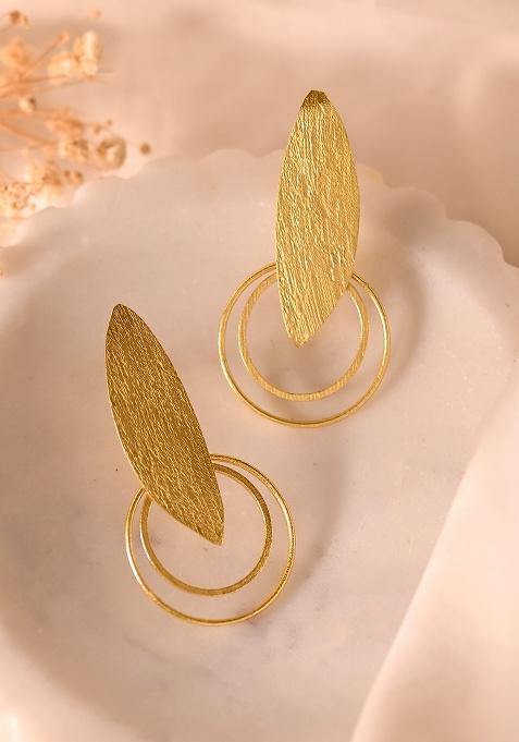 Gold Plated Stainless Steel Designer Anti Tarnished Earrings