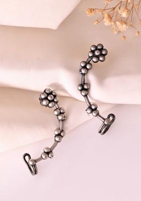 Silver Toned Floral Designer Ear Cuff