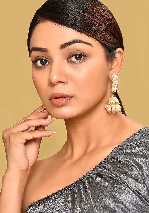 Golden Peach Brass Earring