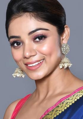 Golden White Brass Earring