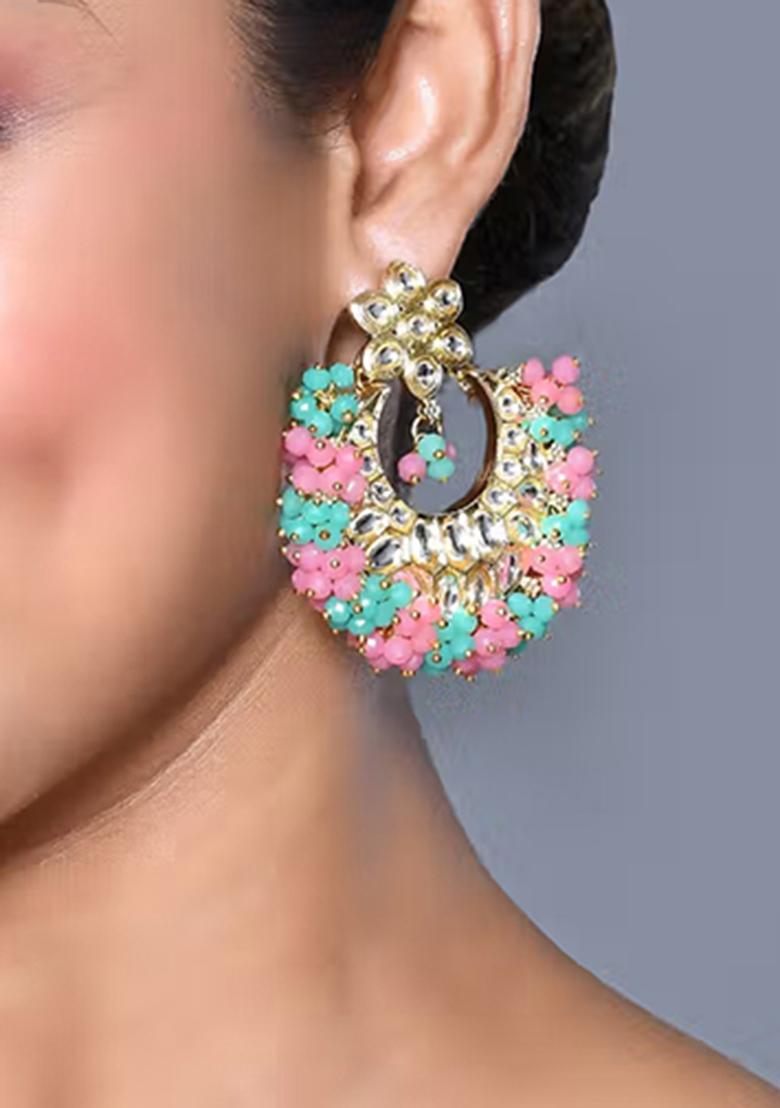 Multi Brass Earring - Indya