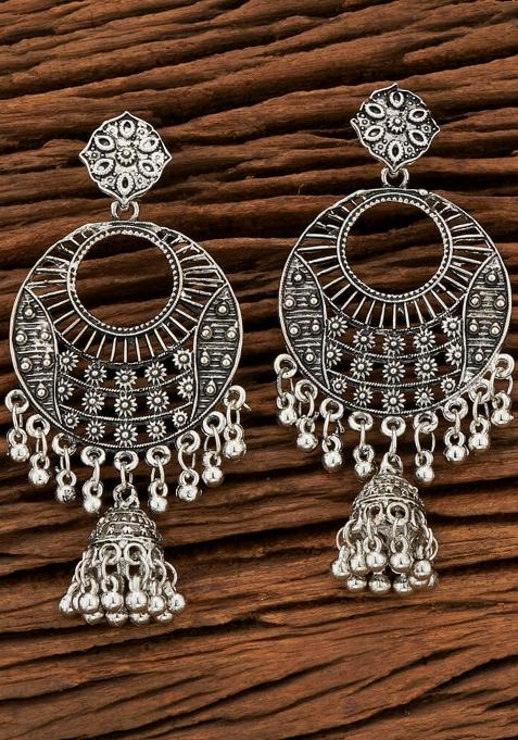 Silver Black Oxidised Earrings Earring