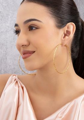 Gold Plated Anti-Tarnish Frosted Matte Hoop Earrings