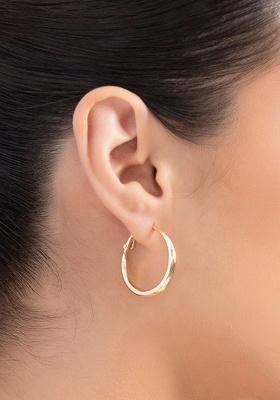 Gold Plated Anti-Tarnish 30Mm Round Hoop Earrings