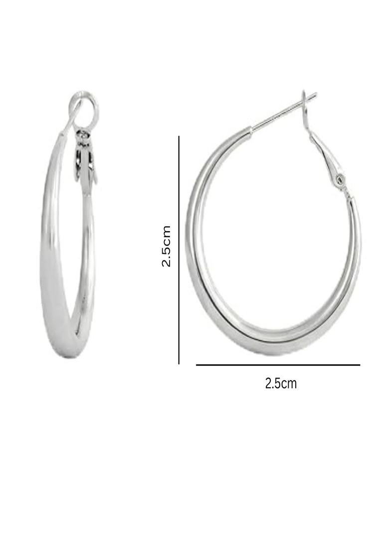Silver Plated Anti-Tarnish 30Mm Round Hoop Earrings - Indya
