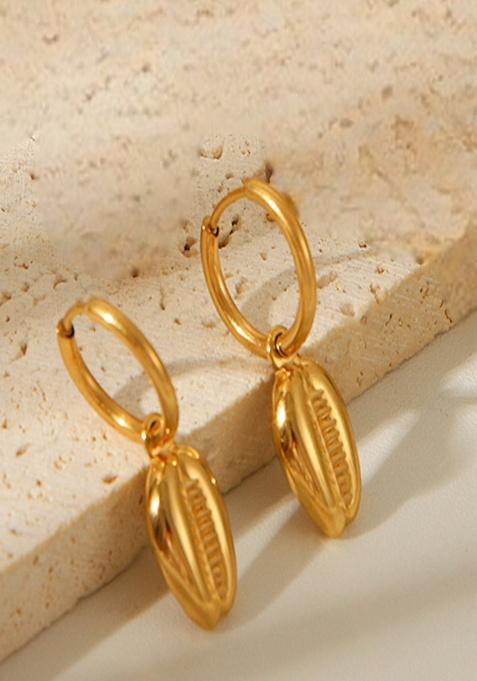 18K Gold Plated Waterproof Anti-Tarnish Cowrie Shell Drop Earrings