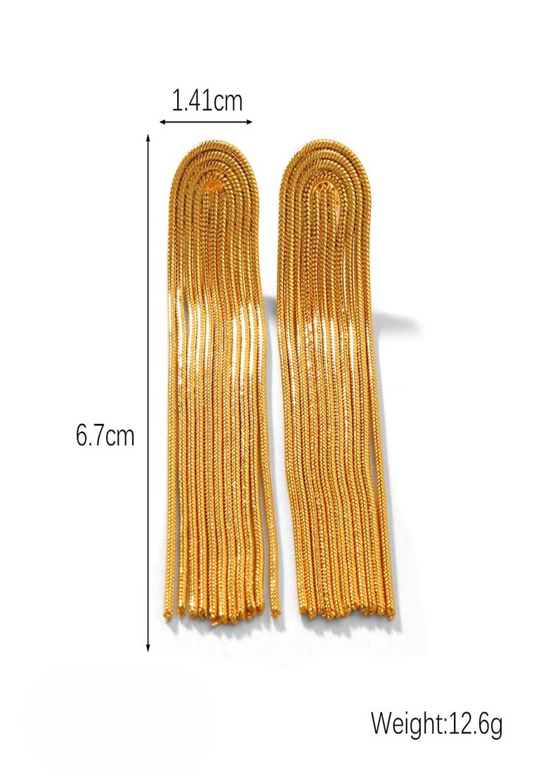 18K Gold Plated Waterproof Anti-Tarnish Tassel Drop Earrings - Indya