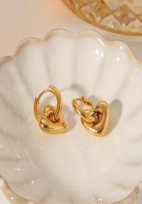 18K Gold Plated Waterproof Anti-Tarnish Mini Heart Huggie Earrings