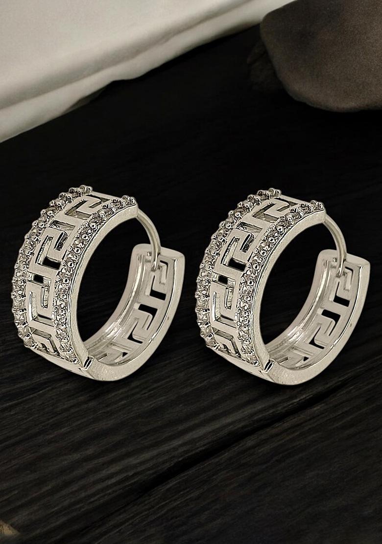 Silver Alloy Earrings - Indya