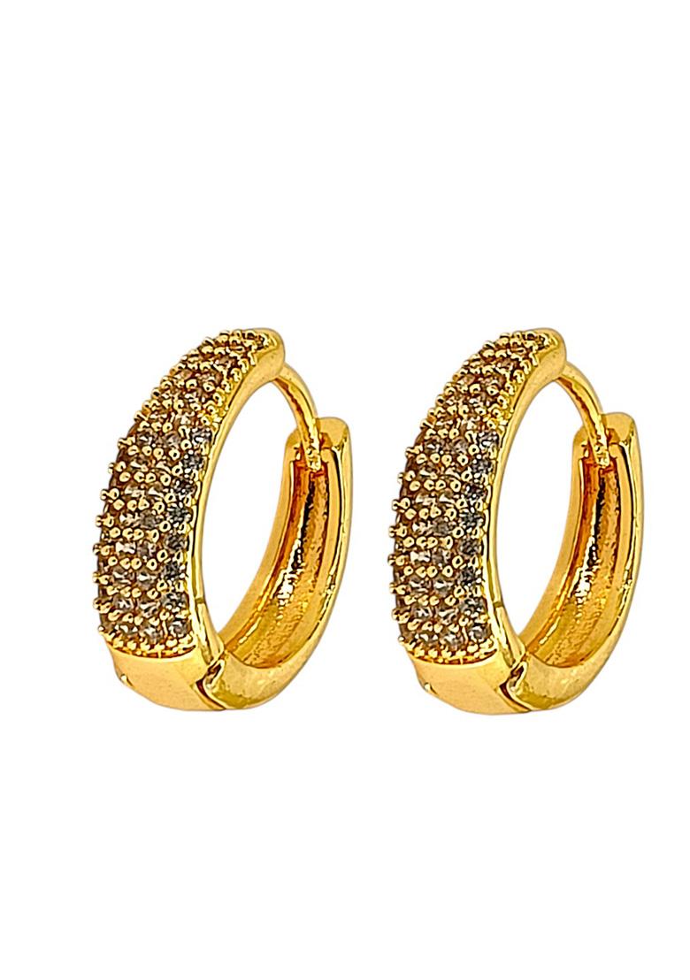 Golden Alloy Earrings - Indya