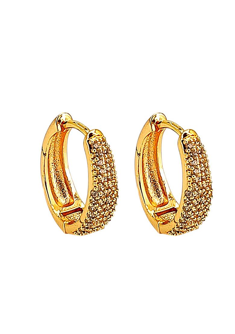 Golden Alloy Earrings - Indya