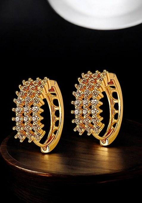 Golden Alloy Earrings