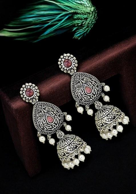 Silver Alloy Earrings