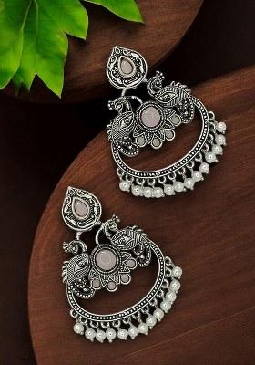 Silver Alloy Earrings
