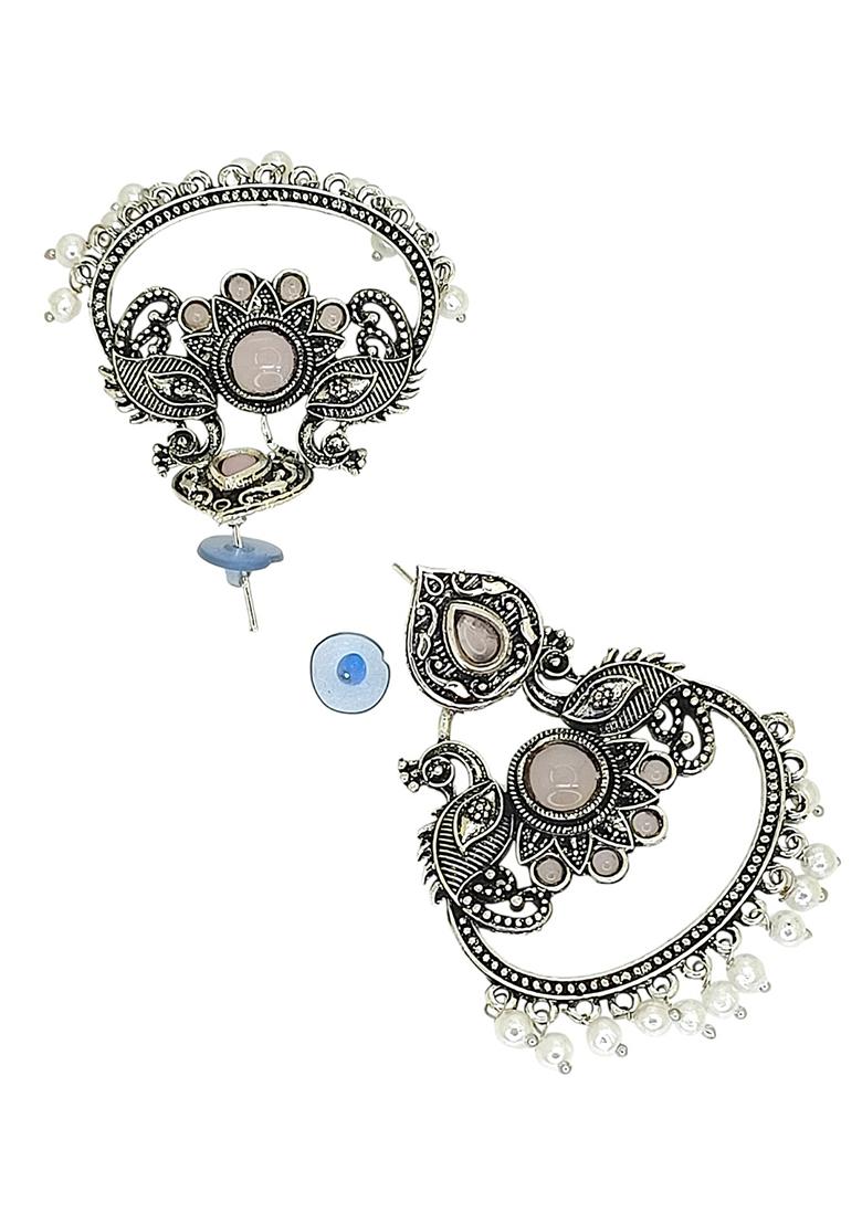 Silver Alloy Earrings - Indya