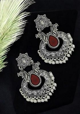 Silver Alloy Earrings