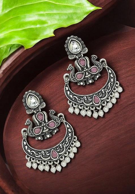 Silver Alloy Earrings
