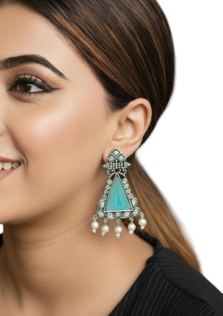 Silver Alloy Earrings - Indya