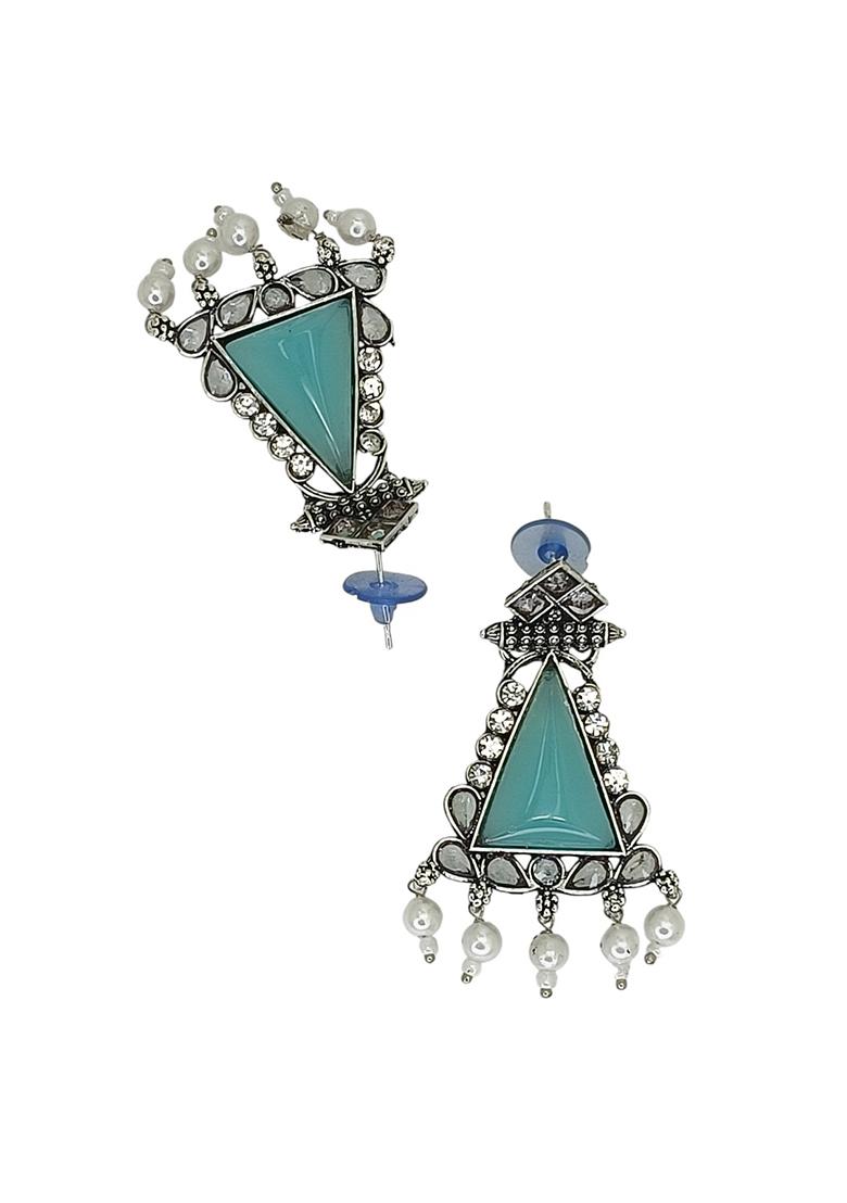 Silver Alloy Earrings - Indya