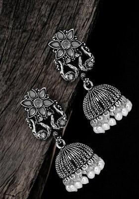 Silver Alloy Earrings