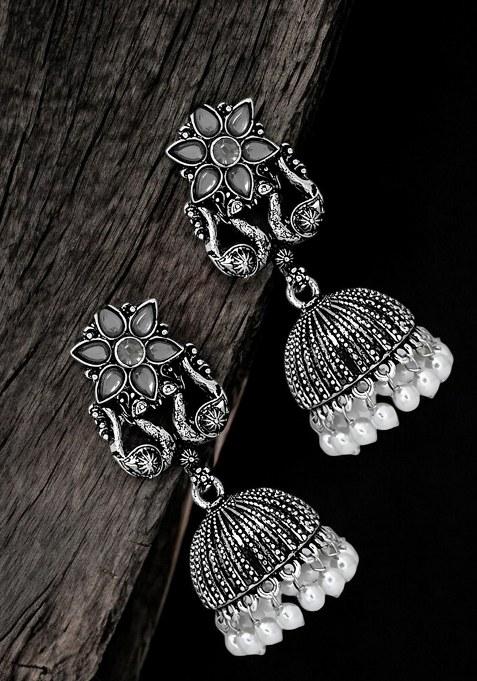 Silver Alloy Earrings