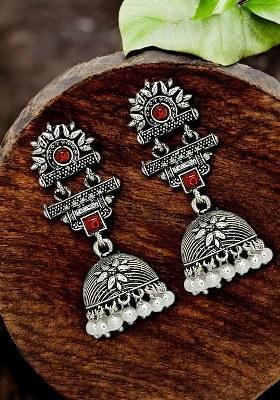 Silver Alloy Earrings