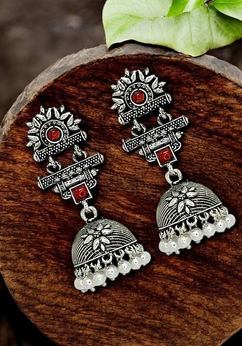 Silver Alloy Earrings