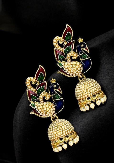 Golden Alloy Earrings