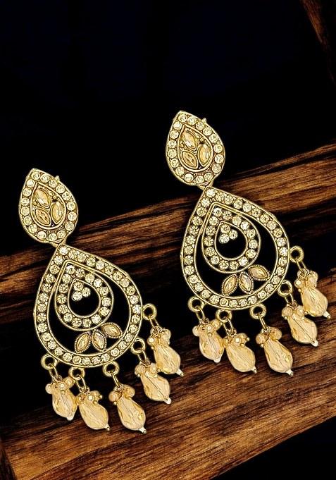 Golden Alloy Earrings