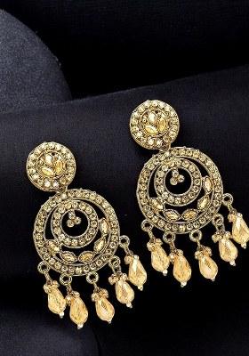 Golden Alloy Earrings